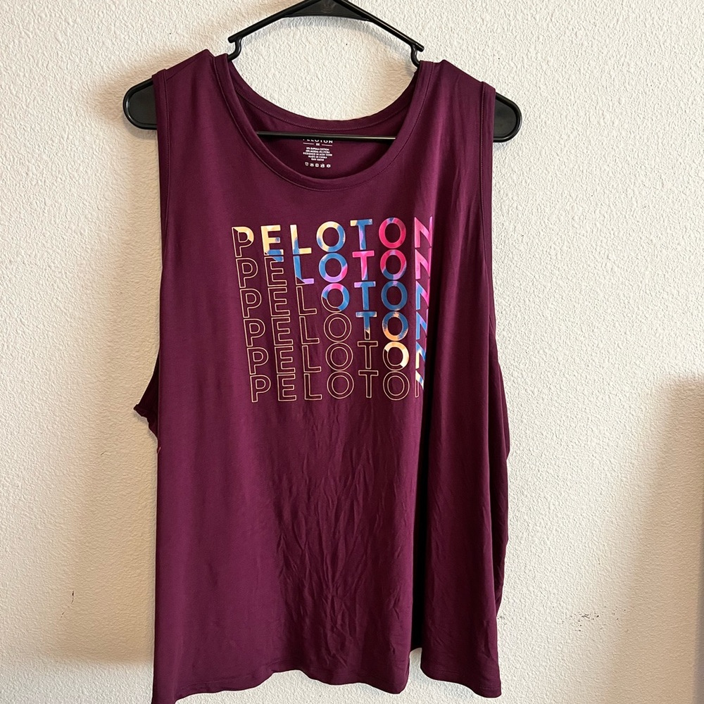 3x Maroon Peleton Active tank top.